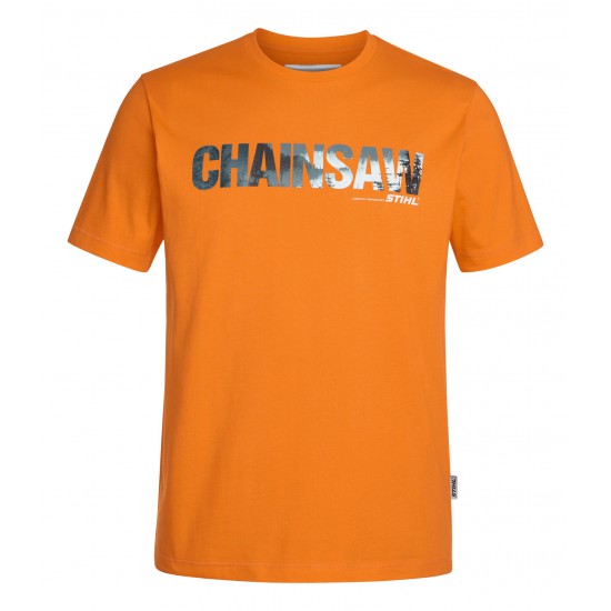 T-shirt 'chainsaw', πορτοκαλί, L