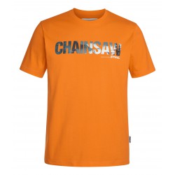 T-shirt 'chainsaw', πορτοκαλί, S