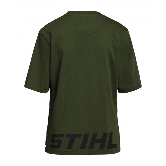T-shirt SZ L Women LOGO BACK Green