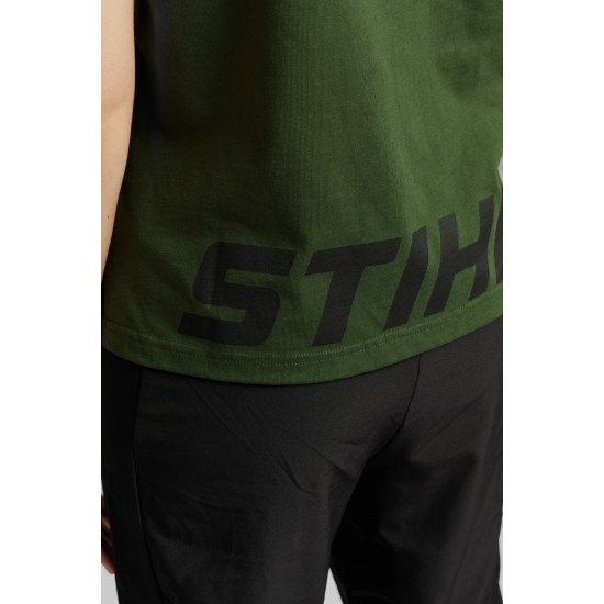 T-shirt SZ M Women LOGO BACK Green