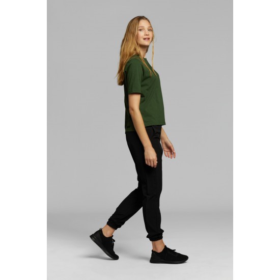 T-shirt SZ M Women LOGO BACK Green