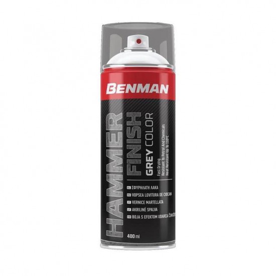 ΣΠΡΕΙ ΣΦΥΡΗΛΑΤΗ ΛΑΚΑ 400ml HAMMER FINISH BENMAN ΓΚΡΙ (28558)