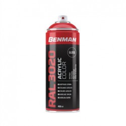 ΣΠΡΕΙ ΑΚΡΥΛΙΚΟ ΧΡΩΜΑΤΟΣ HIGH GLOSS 400ml BENMAN (RAL3020) ΚΟΚΚΙΝΟ TRAFFIC (28620)