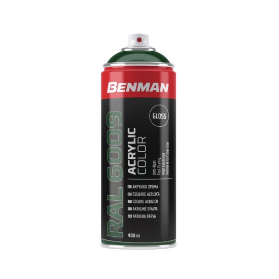 ΣΠΡΕΙ ΑΚΡΥΛΙΚΟ ΧΡΩΜΑΤΟΣ HIGH GLOSS 400ml BENMAN (RAL6009) ΠΡΑΣΙΝΟ ΚΥΠΑΡΙΣΣΙ (28622)