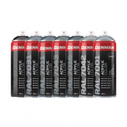 ΣΠΡΕΙ ΑΚΡΥΛΙΚΟ ΧΡΩΜΑΤΟΣ HIGH GLOSS 400ml BENMAN (RAL9006) ΑΣΗΜΙ (28630)