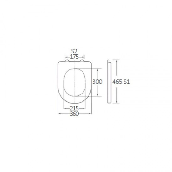 BORMANN BTW1010 Κάλυμμα Λεκάνης Gemini 465x360mm Soft Close, Duroplast, 2.55KG (025757)