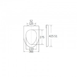 BORMANN BTW1020 Κάλυμμα Λεκάνης Norma 425x366mm Soft Close, Duroplast, 2.46KG (025764)