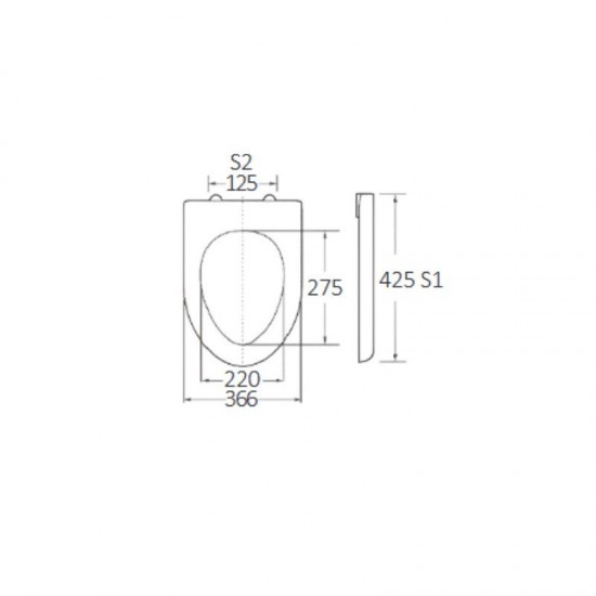 BORMANN BTW1020 Κάλυμμα Λεκάνης Norma 425x366mm Soft Close, Duroplast, 2.46KG (025764)