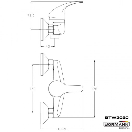 BORMANN Elite BTW3020 Μπαταρία Μπάνιου "Iris" 40mm,Αναμεικτική 650gr (026020)
