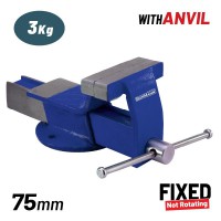 BORMANN BBV2000 Μέγγενη, Σταθερή Βάση με Αμόνι, 75mm, 3kg (026280)