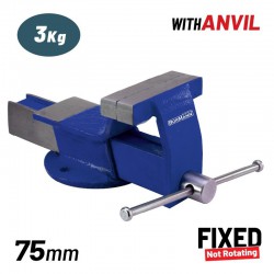 BORMANN BBV2000 Μέγγενη, Σταθερή Βάση με Αμόνι, 75mm, 3kg (026280)