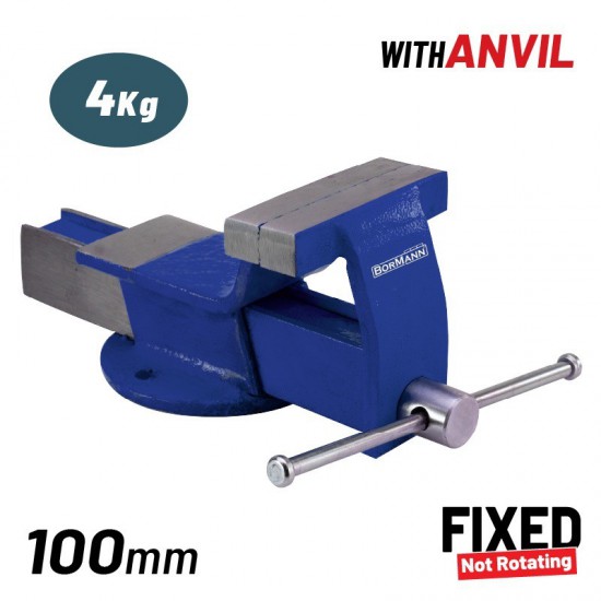 BORMANN BBV2100 Μέγγενη, Σταθερή Βάση, με Αμόνι 100mm, 4Kg (026297)