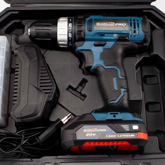 BORMANN Pro BBP3000 Δραπανοκατσάβιδο Μπαταρίας 20V, 35Νm,Li-Ion,με 2 Ταχύτητες,1x2Ah & Βαλίτσα (027683)