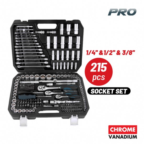 BORMANN Pro BHT5220 Καρυδάκια 1/2'', 1/4'' & 3/8'' Με Καστάνια 215τεμ (028246)