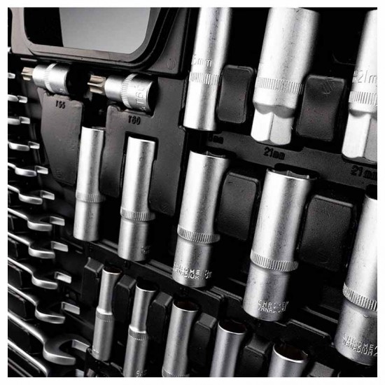 BORMANN Pro BHT5220 Καρυδάκια 1/2'', 1/4'' & 3/8'' Με Καστάνια 215τεμ (028246)