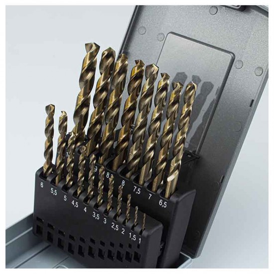 BORMANN Pro BHT1400 Σετ Τρυπάνια HSS-CO,19τεμ,1-10mm (028369)