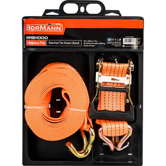 BORMANN Pro BRB1000 Ιμάντες Πρόσδεσης Καστάνιας 50mm x 7m,Αντοχή 3Ton (028451)