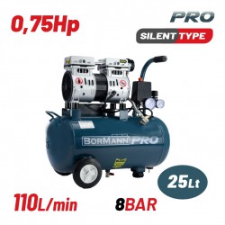BORMANN Pro BAT5080 Αεροσυμπιεστής Oil-Less 0.75Hp/25L (030850)