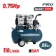 BORMANN Pro BAT5080 Αεροσυμπιεστής Oil-Less 0.75Hp/25L (030850)