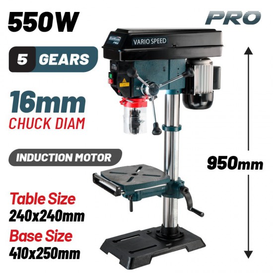 BORMANN Pro BKD1850 Κολωνάτο Δράπανο Με Λέιζερ 550W (034964)