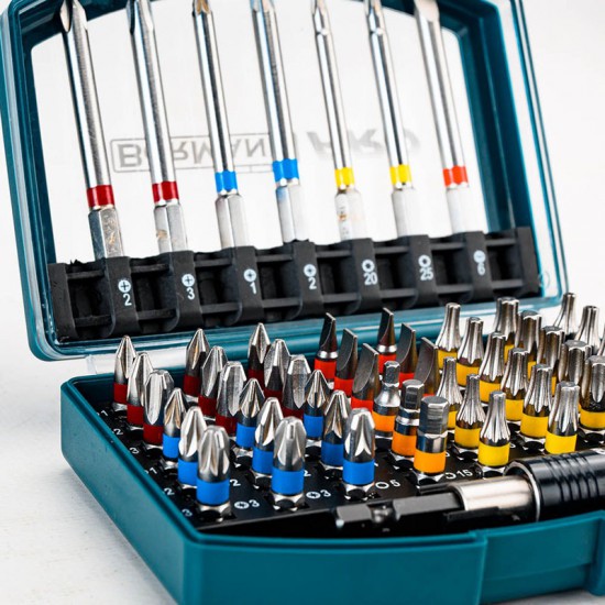 BORMANN Pro BHT1610 Σετ Μύτες & Αντάπτορας,ΑτσάλιS2, 56τεμ (035480)