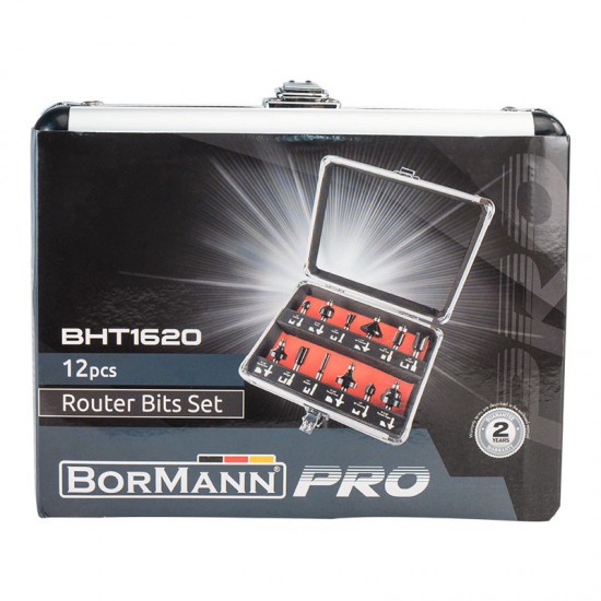 BORMANN Pro BHT1620 Σετ Φρέζες Ρούτερ 8mm,12τεμ (035497)