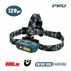 BORMANN Pro BPR6065 Φακός Κεφάλης Επαναφορτιζόμενος Διπλής Λειτουργίας, 800Lm (035558)