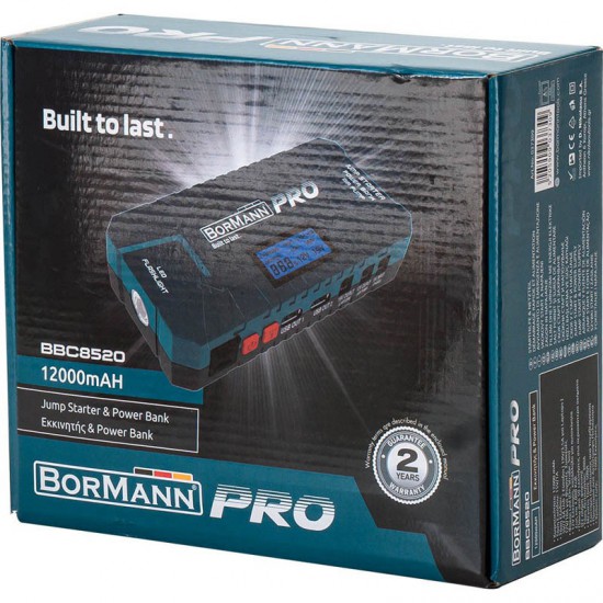BORMANN Pro BBC8520 Εκκινητής & PowerBank 12000Mah/500Α (037309)