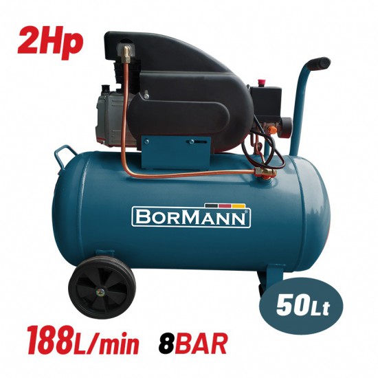 BORMANN BAT5012 Αεροσυμπιεστής Μονομπλόκ,2Hp/50L/188L/min (042396)