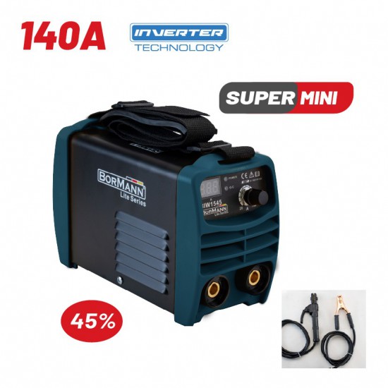 BORMANN BIW1545 Ηλεκτροκόλληση Inverter 140A,με Ψηφιακή Οθόνη & Εξαρτήματα (043157)
