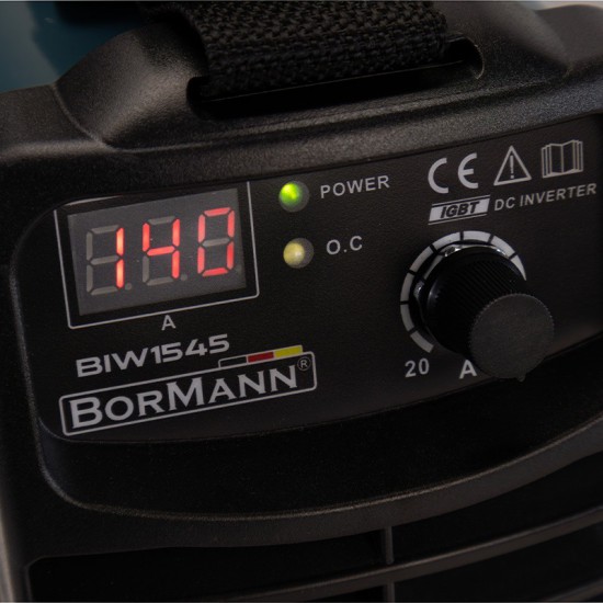 BORMANN BIW1545 Ηλεκτροκόλληση Inverter 140A,με Ψηφιακή Οθόνη & Εξαρτήματα (043157)