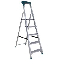 BORMANN Pro BHL9005 Σκάλα Αλουμινίου 4+1 Σκαλιά, Με Θήκη Εργαλείων (044765)