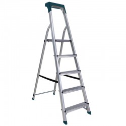 BORMANN Pro BHL9005 Σκάλα Αλουμινίου 4+1 Σκαλιά, Με Θήκη Εργαλείων (044765)