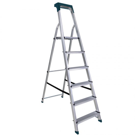 BORMANN Pro BHL9010 Σκάλα Αλουμινίου 5+1 Σκαλιά, Με Θήκη Εργαλείων (044772)
