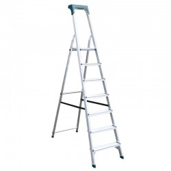 BORMANN Pro BHL9015 Σκάλα Αλουμινίου 6+1 Σκαλιά, Με Θήκη Εργαλείων (044789)