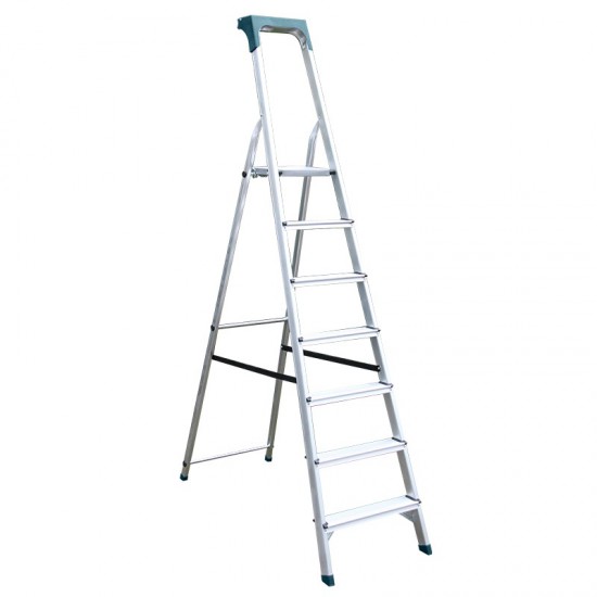BORMANN Pro BHL9015 Σκάλα Αλουμινίου 6+1 Σκαλιά, Με Θήκη Εργαλείων (044789)