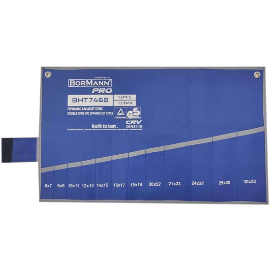 BORMANN Pro BHT7468 Γερμανικό Κλειδί Σετ 12τμχ (06x07 ΕΩΣ 30x32), CRV, DIN 3110 (047643)