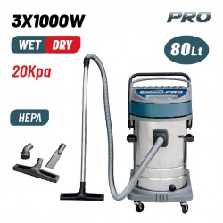 BORMANN Pro BVC7510 Σκούπα Υγρών-Στερεών 3x1000W Με Ανοξείδωτο Κάδο 80Lt (049821)