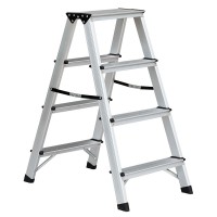 BORMANN Pro BHL9035 Σκάλα Αλουμινίου 2x4 Αντιολισθητικά Σκαλιά & Ιμάντες Ασφαλείας (051404)
