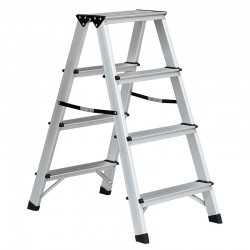 BORMANN Pro BHL9035 Σκάλα Αλουμινίου 2x4 Αντιολισθητικά Σκαλιά & Ιμάντες Ασφαλείας (051404)