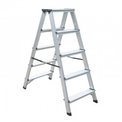BORMANN Pro BHL9040 Σκάλα Αλουμινίου 2x5 Αντιολισθητικά Σκαλιά & Ιμάντες Ασφαλείας (051411)