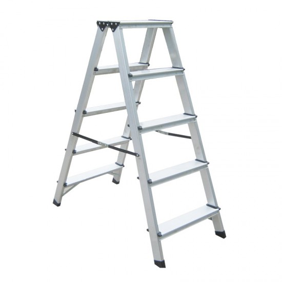 BORMANN Pro BHL9040 Σκάλα Αλουμινίου 2x5 Αντιολισθητικά Σκαλιά & Ιμάντες Ασφαλείας (051411)