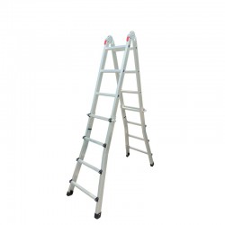 BORMANN Pro BHL9080 Σκάλα Αλουμινίου Διπλή, 4X4, Πολλαπλών Χρήσεων, Τηλεσκοπική (051428)