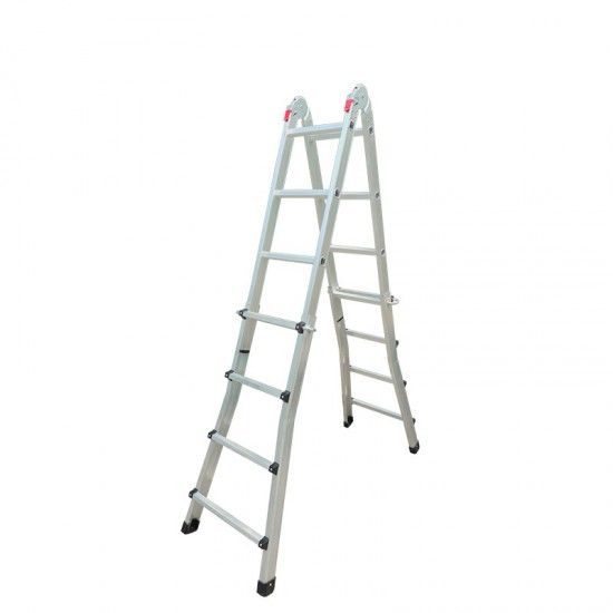 BORMANN Pro BHL9080 Σκάλα Αλουμινίου Διπλή, 4X4, Πολλαπλών Χρήσεων, Τηλεσκοπική (051428)
