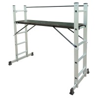 BORMANN Pro BHL9090 Πολυμορφική Σκαλωσιά Αλουμινίου 3 Σε 1,5+5 Σκαλιά Με Μπάρα Σταθεροποίησης (051435)