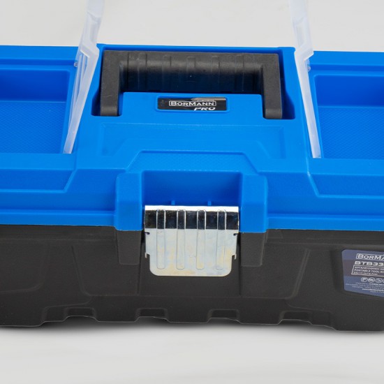 BORMANN Pro BTB3308 Εργαλειοθήκη Χειρός Πλαστική "Wolf",Μεταλλικό Κούμπωμα, Tαμπακέρα, 33x17.x2x14.2 (054283)