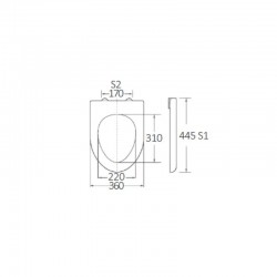 BORMANN BTW1070 Κάλυμμα Λεκάνης Aries 445x360mm Soft Close, Duroplast, 2.28KG (056621)