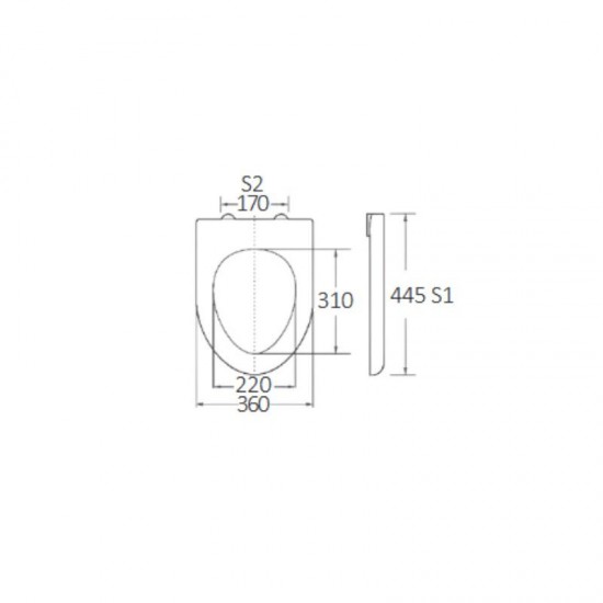 BORMANN BTW1070 Κάλυμμα Λεκάνης Aries 445x360mm Soft Close, Duroplast, 2.28KG (056621)