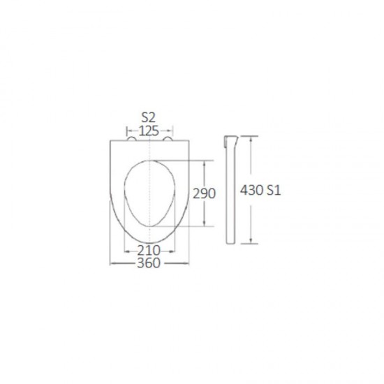 BORMANN BTW1085 Κάλυμμα Λεκάνης Aqua 430x360mm Soft Close, Duroplast, 2.02KG (056652)