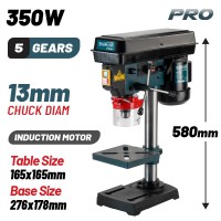 BORMANN Pro BKD1355 Κολωνάτο Δράπανο 13mm 350W Πάγκου Με Λέιζερ, H580mm (059363)